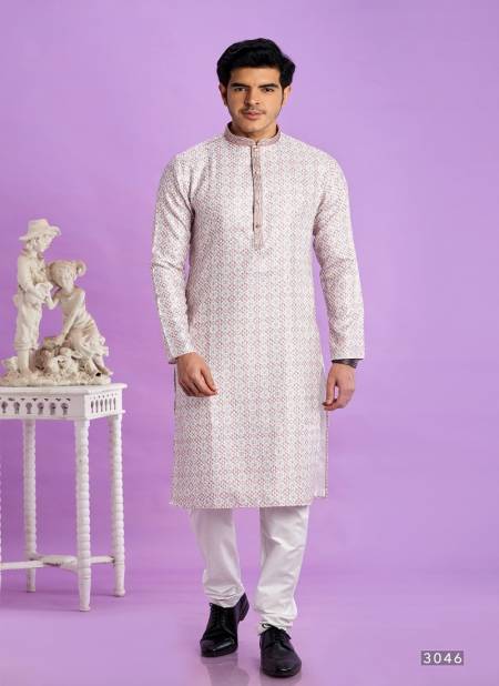Brown And White Colour Occasion Mens Wear Pintux Stright Kurta Pajama Wholesale Exporters In India 3046