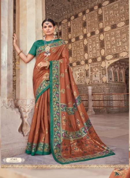 Brown Avantika Silk By Vipul Printed Saree Catalog 67405