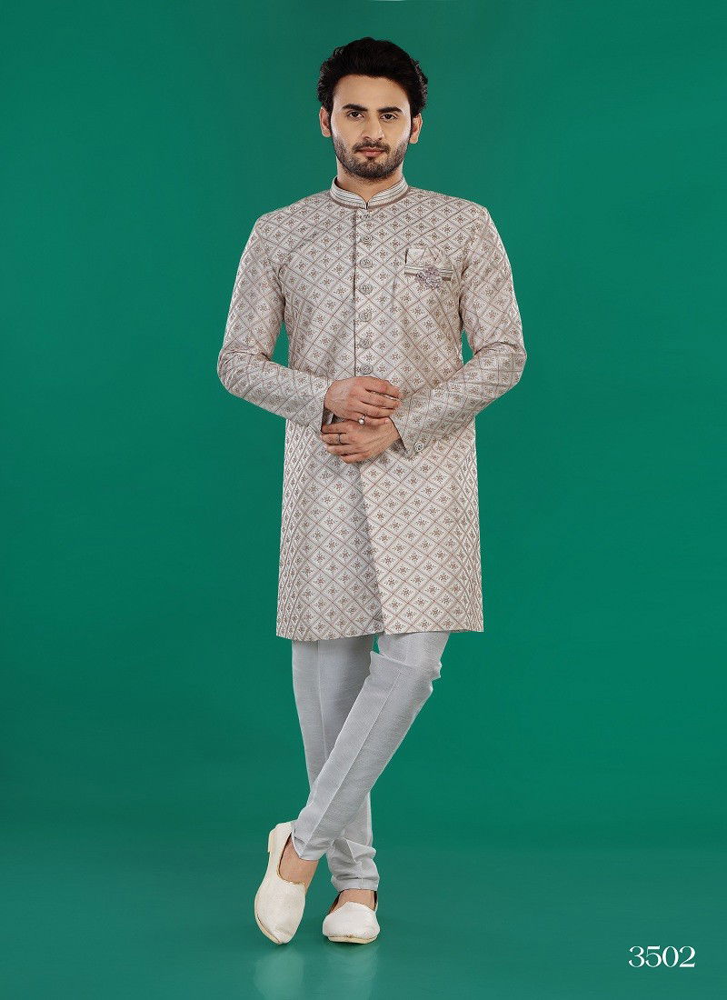 Brown Colour 1646 1 Wedding Wear Mens Indo Western Suppliers In India 3502