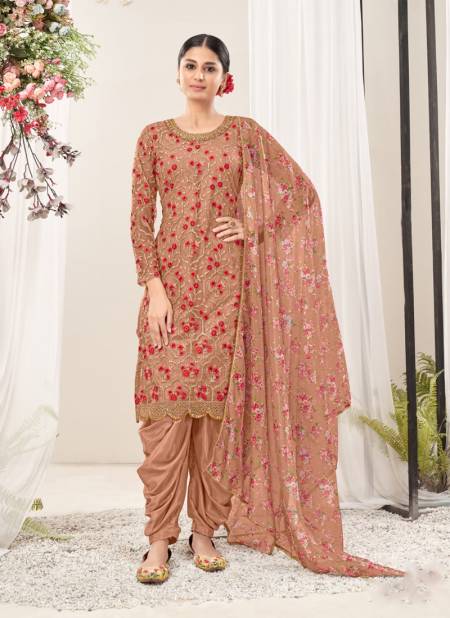 Brown Colour Aanaya Vol 154 By Twisha Punjabi Patiyala Suits Catalog 5404