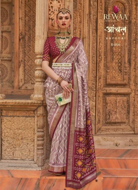 Brown Colour Aanchal By Rewaa Silk Sarees Catalog 866