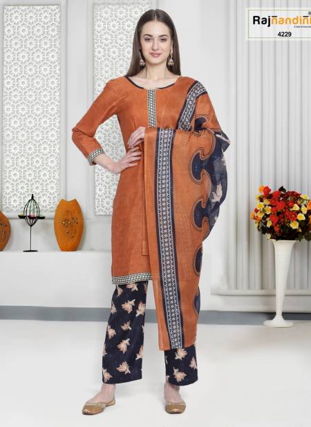 Brown Colour Aarvi By Rajnanadini Pinted Salwar Suit Catalog 4229
