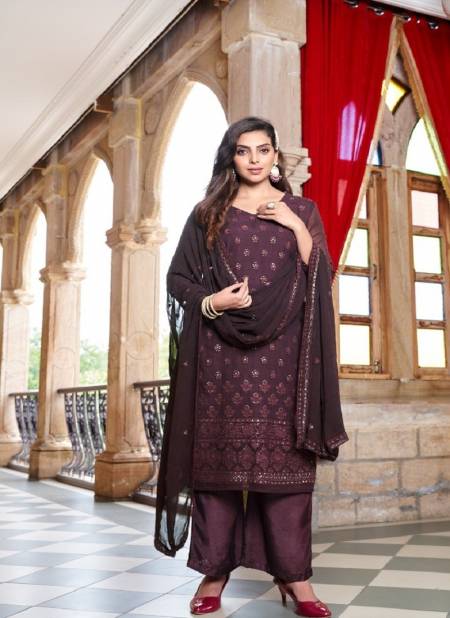 Brown Colour Akshata By Vouch Designer Salwar Suit Catalog 1004
