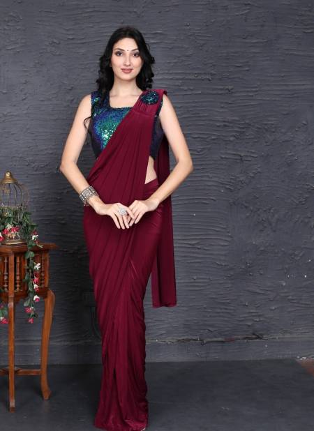 Brown Colour Amoha AT 107 Colours Party Wear Saree Catalog AT 107 A
