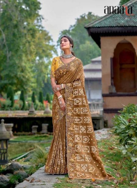 Brown Colour Anaara By Tathastu 6201 To 6210 Series Saree Wholesale Online 6207