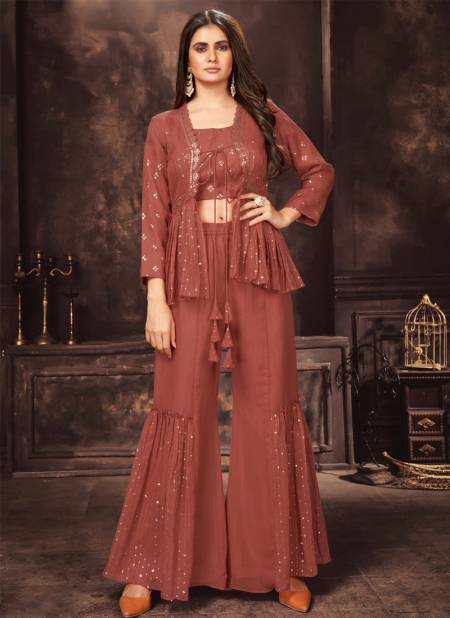Brown Colour Anjani Art 1001 To 1006 Designer Salwar Suits Catalog 1002