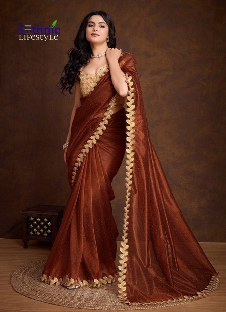 Brown Colour Aureate By Sethnic Fancy Wear Saree Wholesalers In Delhi 43004