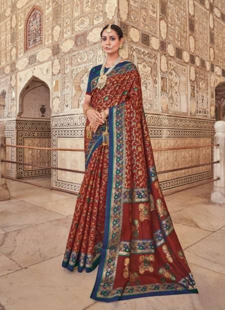 Brown Colour Avantika Silk By Vipul Printed Saree Catalog 67402