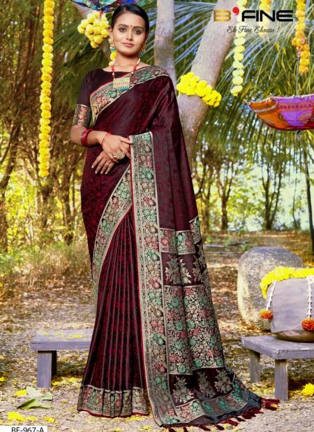 Brown Colour BK 8764 Banarasi Silk Saree Catalog 967 A