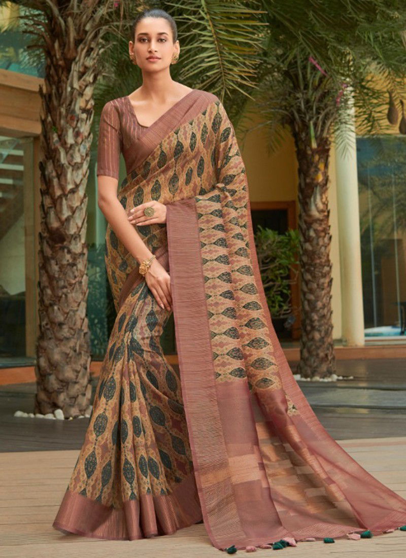 Brown Colour Chapai Vol 3 Exclusive Wholesale Printed Sarees Catalog 9306