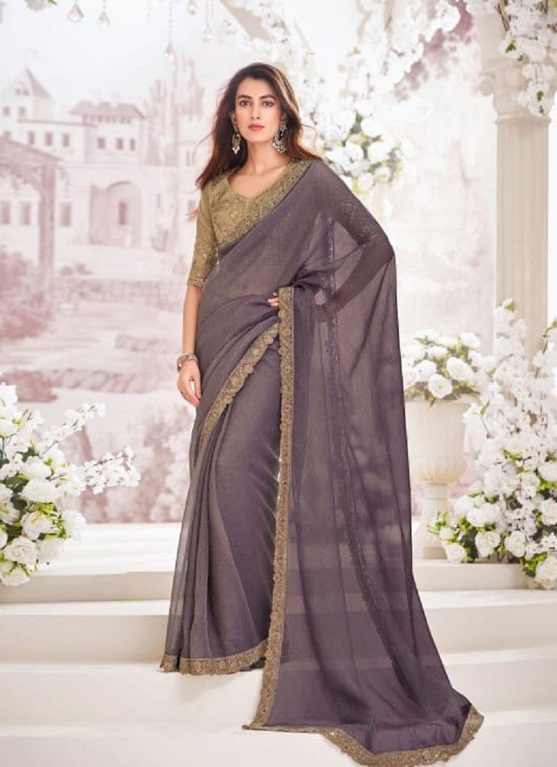 Brown Colour Exotique Vol 5 By Anmol Embroidery Saree Wholesale Online 9201