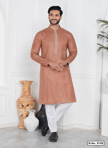 Brown Colour Function Mens Wear Pintux Designer Kurta Pajama Wholesale Price In Surat 3142
