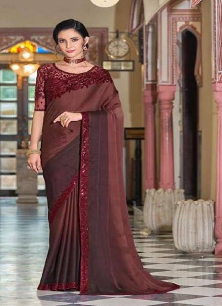 Brown Colour Galaxy By TFH Party Wear Saree Catalog 1012