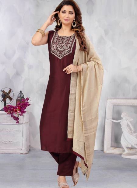 Brown Colour Ikaaya Wholesale Designer Salwar Suits Catalog 812 B