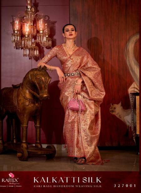 Brown Colour Kalkatti Silk By Rajtex Zari Silk Designer Saree Catalog 327001