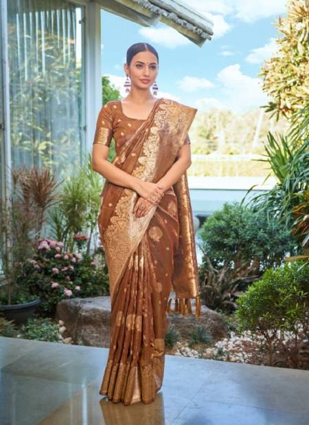 Brown Colour Madhura By Monjolika Simar Silk Wedding Saree Suppliers In Mumbai 6604