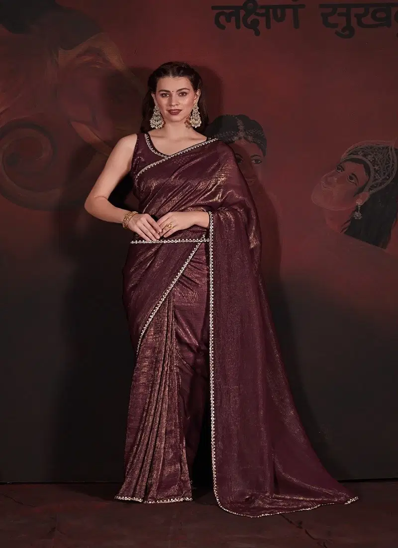 Brown Colour Mehek 735 A To D Crush Party Wear Saree Wholesale Price In Surat 735 A 