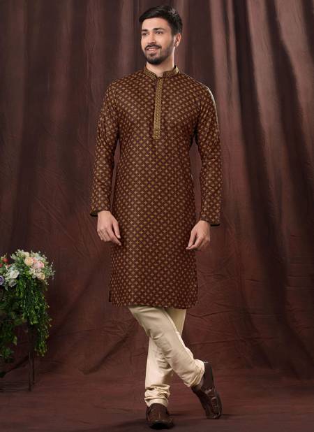 Brown Colour Meherba By Styleroof Festive Wear Kurta Pajama Catalog 1553 5