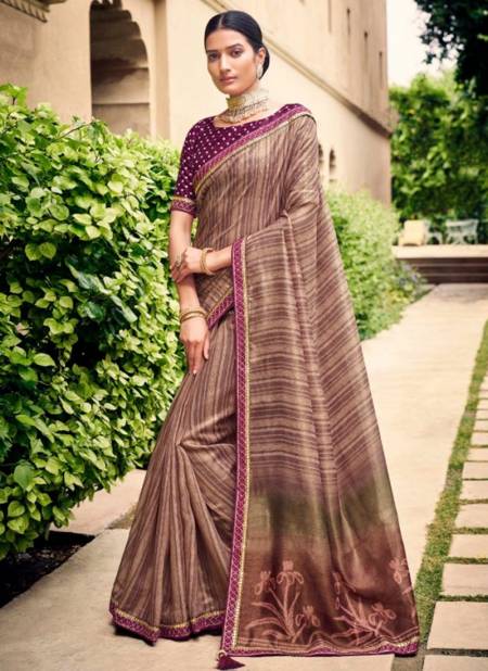 Brown Colour Niharika Mahaveera Function Wear Wholesale Silk Sarees 1401