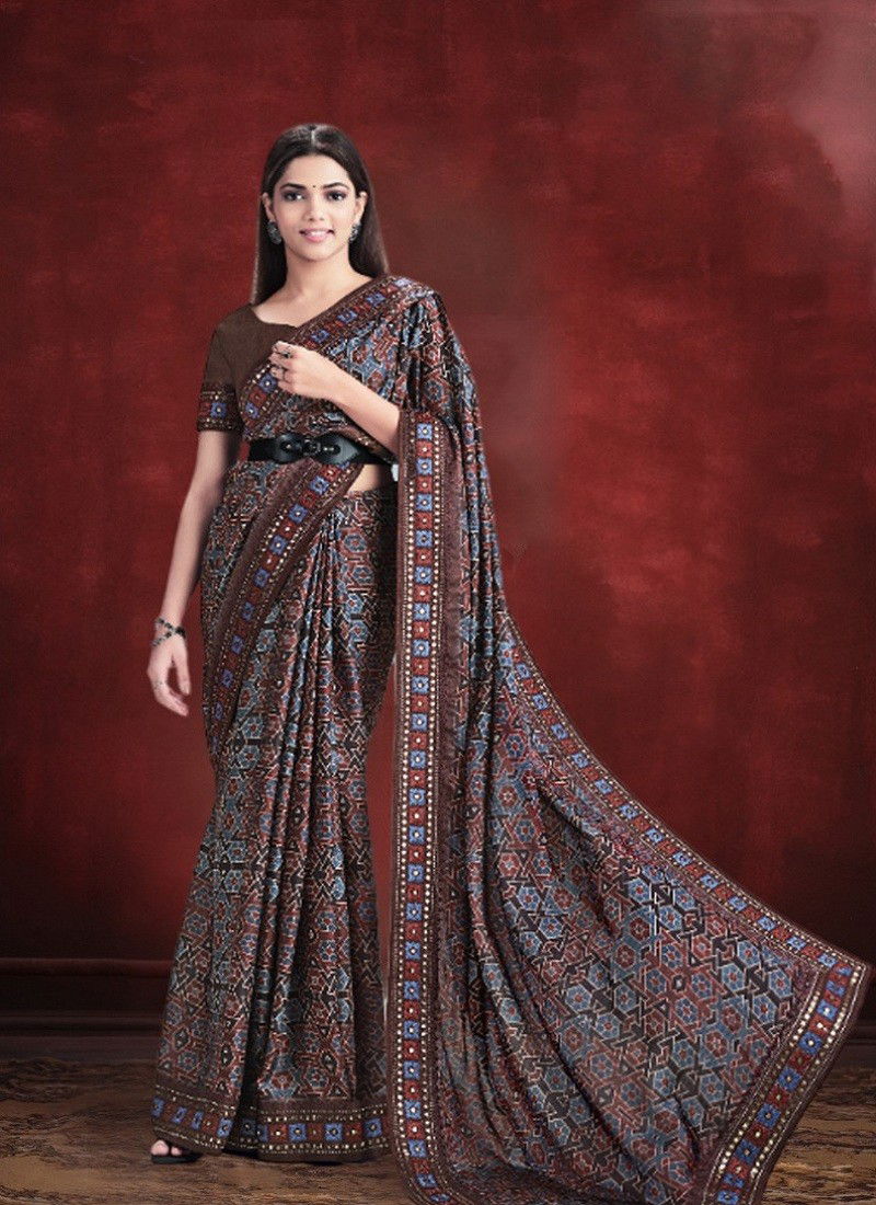 Brown Colour Norita 43100 Hasti By Mahotsav Occasion Wear Designer Saree Exporters In India 43518