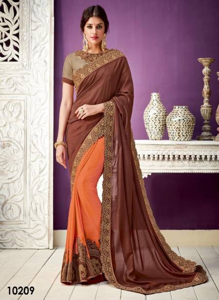 Brown Colour Norita Vol 1 By Mahotsav Occasion Wear Designer Saree Suppliers In India 10209