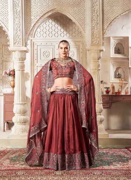 Brown Colour Occasions Vol 9 By Anantesh Bridemaid Wear Lehenga Choli Online Wholesale 5034