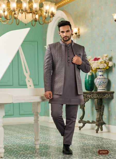 Brown Colour Party Wear Mens Designer Jodhpuri Suit Wholesale Clothing Distributors In India 2707