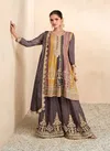 Brown Colour Preet By Gulkayra Chinon Readymade Suits Exporters In India 7401-C
