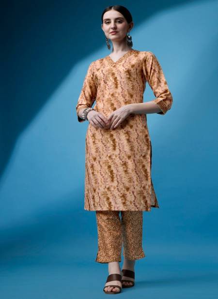 Brown Colour Raisin Magic Rayon Daily Wear Designer Kurti With Bottom Catalog OLSET0003