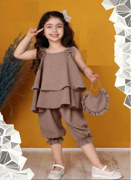 Brown Colour Rexy By Arya Kids Girls Wear Catalog 4