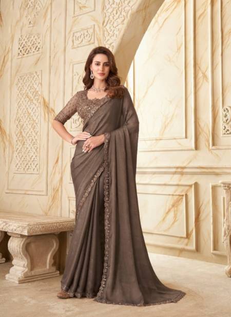 Brown Colour Salsa Style 2nd Edition By TFH Party Wear Sarees Catalog 7503