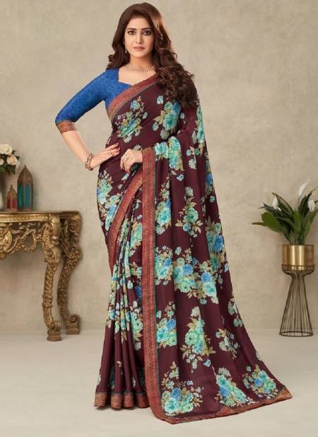 Brown Colour Samaira 3rd Edition By Ruchi Sarees Crepe Silk Casual Wear Designer Saree Catalog 20101 A