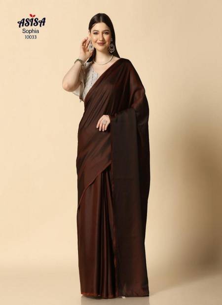 Brown Colour Sophia By Asisa Beautiful Burfi Silk Saree Catalog 10033