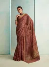 Brown Colour Suchitra Silk By Rajpath Handloom Weaving Saree Wholesale Online 360001