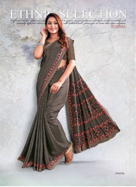 Brown Colour Sushma Set 39 Daily Wear Saree Catalog 3905 B