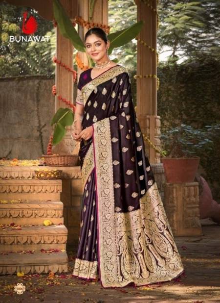 Brown Colour Taramani (Satan) By Bunawat Satin Silk Sarees Wholesale Shop In Surat 1006