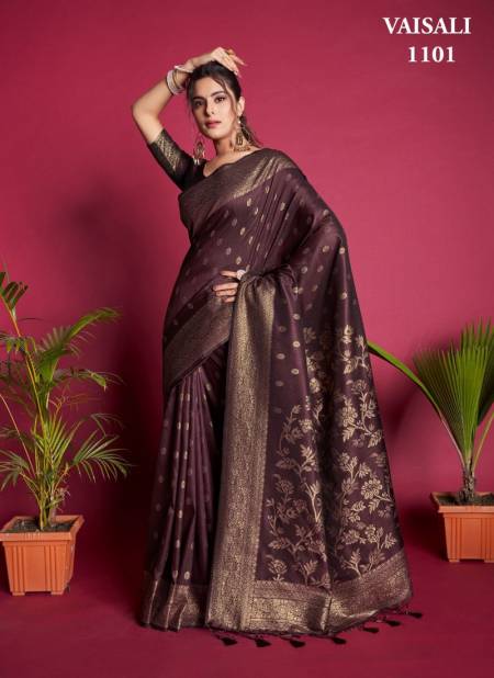 Brown Colour Vaishali By Fashion Lab Silk Saree Catalog 1101