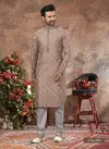 Brown Colour Vol 10 Wedding Wear Mens Kurta Pajama Orders In India 2081