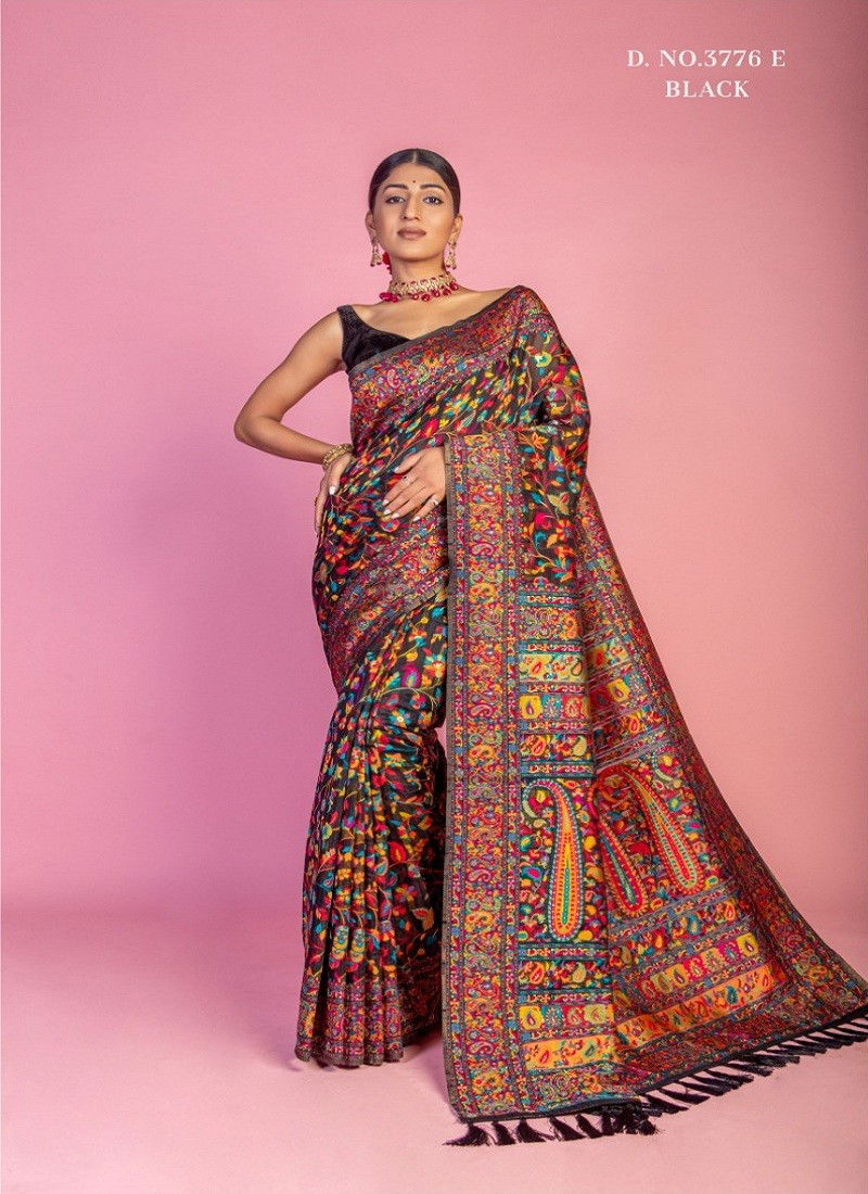 Brown Multi Colour Aardhya Vol 8 By Manjula Handloom Weaving Kashmiri Pashmina Printed Sarees Wholesale Online 3776 E