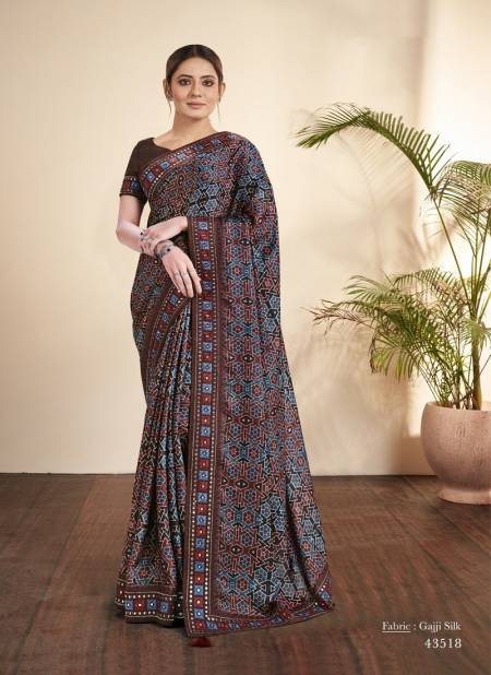 Brown Colour Norita 43500 Nirvi By Mahotsav New Festive Wear Designer Saree Wholesale Market In Surat 43518