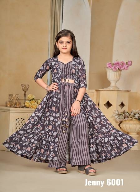 Brwon Colour Jenny Vol 6 By Lucaya Kids Wear Muslin Digital Printed Girls Indo Western Exporters In India 6001