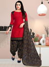 Cherry Red Colour Rajnandini Daily Wear Wholesale Cotton Dress Material 4031