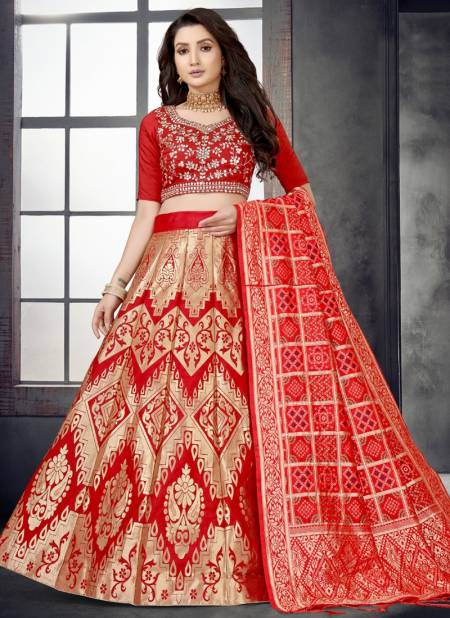 Cherry Red Colour Rama Fashion Wholesale Designer Lehenga Choli Catalog 11063