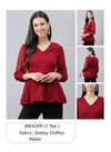 Cherry Red Janasya Party Wear Ladies Top Catalog 4209