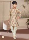 Chikoo And Maroon Colour Kids Vol 4 Boys Wear Kurta Pajama And Indo Western Catalog K 598