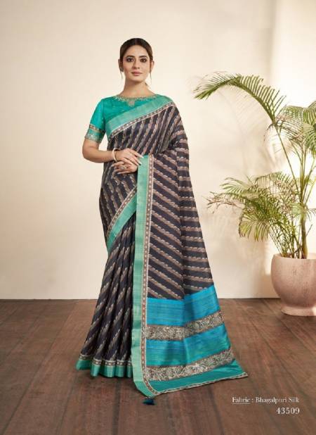 Coffee And Teal Colour Norita 43500 Nirvi By Mahotsav New Festive Wear Designer Saree Wholesale Market In Surat 43509