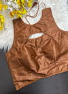 Rk Blouse Coffee Brown Colour New Plain Designer Simar Silk Party Wear Blouse Catalog I