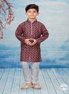 Coffee Colour Kids Kurta Pajama And Indo Western Catalog K 718