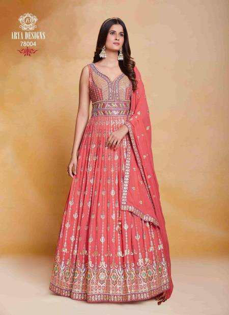 Coral Colour Zoya Vol 4 By Arya Designs Gown Catalog 78004