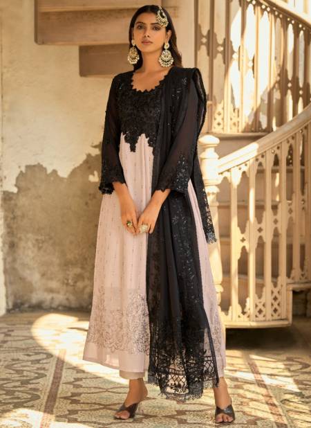 Cream And Black Colour Begum Designer Wholesale Pakistani Salwar Suit 2005